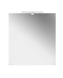 Straight mirror, Roller, curved corners, Led, glass/abs, silver, 70x 80 cm