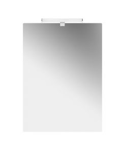 Straight mirror, Roller, curved corners, Led, glass/abs, silver, 100 x70 cm