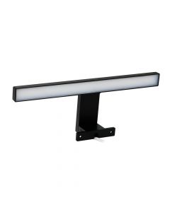 Mirror light, Led, fixed to the frame, Abs/chrome, black, 5W, IP44, 30 cm