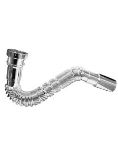 Flexible drain siphon, Extendable, plastic, argjend, 1/1/2” x ø 40 mm