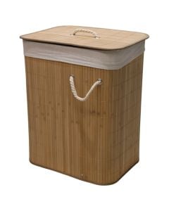 laundry basket "Barba S" bamboo material, natural wood color