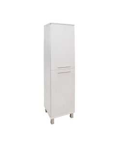 Side cabinet ''Orman Kera'' in white melamine. Dimensions, H : 160 cm, W : 40 cm, D : 35 cm, S : 16 mm