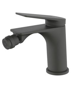 Bidet mixer, ''Dynamic'', bronze material, dark gray color, mat finish, Click-clack drain, height, H: 14.4 cm