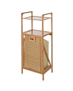 Toilet furniture with loundry basket, bamboo, natural wood, H95 x L40 x D30 cm