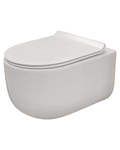 Hanging toilet, Oceanis, wall mounted, with lid, porcelain, white, axis 18, 49x36xH34 cm