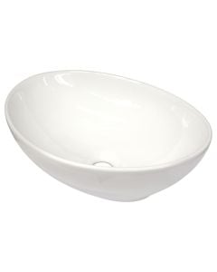 Oval basin, cabinet mounted, porcelain, white, 41x34xH15 cm