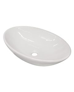 Lavaman oval, montim në mobilje, porcelan, e bardhë, 52x32xH14 cm
