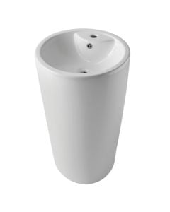 Lavaman kolonë, montim në tokë, porcelan, e bardhë, 46x46xH81 cm