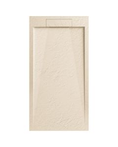 Set pllakë dushi+ piletë shkarkimi, rezinë , me efekt guri, bezhë, 160x80xH2.5 cm