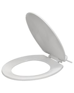 Toilet seat, polypropylene, white, 38.5x36.2 cm