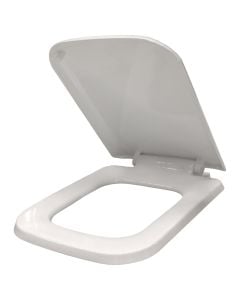 Toilet seat, polypropylene, soft close, white, 43.5x34.2 cm