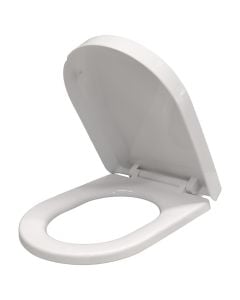 Toilet seat, polypropylene, soft close, white, 41x33.2 cm