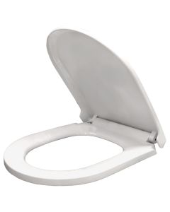 Toilet seat, polypropylene, soft close, white, 47x36.5 cm