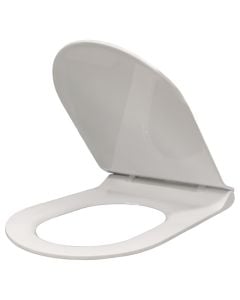 Toilet seat, polypropylene, soft close, white, 46.3x36 cm