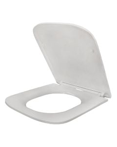 Toilet seat, duroplast, soft close, white, 43.3x36.4 cm