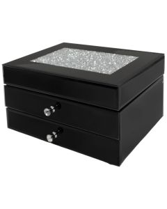 Storage box, resin and glass, black