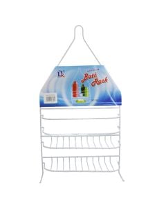 Mbajtëse shampo, 2 nivele, metal, e bardhë, 9x46xH26 cm