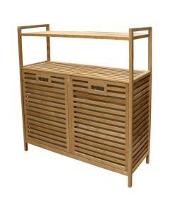 Toilet shelf, with 2 doors, bamboo, natural, 88x33xH95 cm