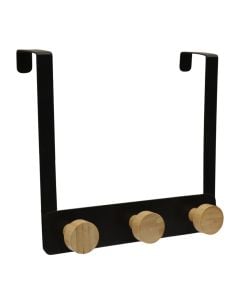 Varëse shumëfunksionale, 3 grepa, metalike/druri, e zezë/kafe, 19.6x18 cm