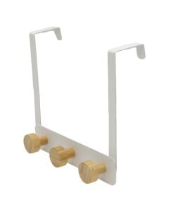 Varëse shumëfunksionale, 3 grepa, metalike/druri, e bardhë/kafe, 19.6x18 cm