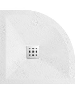 Set pllakë dushi+piletë, rezinë, me efekt guri, e bardhë, 80x80xH3.7 cm