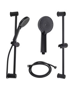 Set aksesorë tualeti, çeliku, e zezë mat