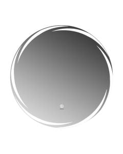 Pasqyrë rrethore me ndriçim LED, strukturë PVC, Dia.80 cm