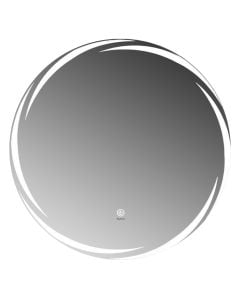 Pasqyrë rrethore me ndriçim LED, strukturë PVC, Dia.90 cm