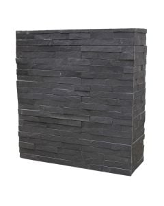 Decorative tile, natural stone, black, 36x10 cm (1 box= 0.432 m2)