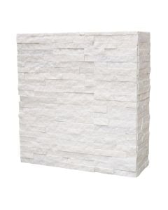 Decorative tile, natural stone, white, 36x10 cm (1 box= 0.432 m2)