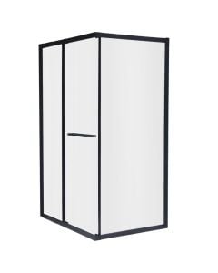 Shower cabin, aluminum profiles, black, 6mm glass, 80x120xH200 cm