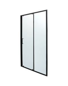 Shower cabin, aluminum profiles, black, 6mm glass, 110xH200 cm