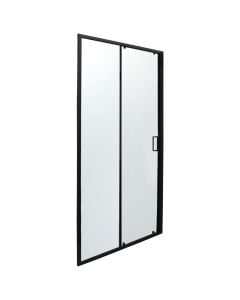 Kabinë dushi, profil alumini, e zezë, xham 6mm, 120xH200 cm