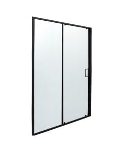 Kabinë dushi, profil alumimi, e zezë, xham 6mm, 140xH200 cm