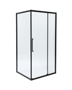 Shower cabin, aluminum profiles, black, 6mm glass, 80x100xH195 cm