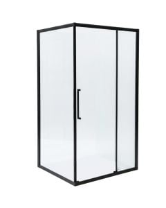 Shower cabin, aluminum profiles, black, 6mm glass, 90x100xH195 cm