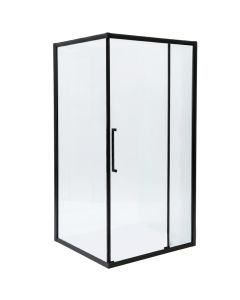 Shower cabin, aluminum profiles, black, 6mm glass, 80x120xH195 cm