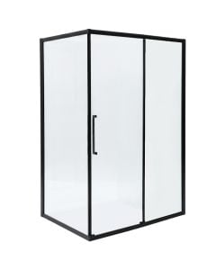 Shower cabin, aluminum profiles, black, 6 mm glass, 90x120xH195 cm