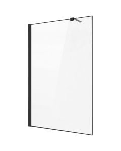Shower cabin, 1 panel, aluminum profile, black, 8mm glass, 100xH195 cm
