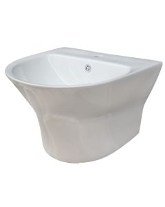 Wash basin, Aqualis, wall-mounted, porcelain, white, 47x46xH37 cm