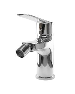Bidet mixer, bronze material, silver color, chrome finish, pop up waste plug, 35 cm flexible hose