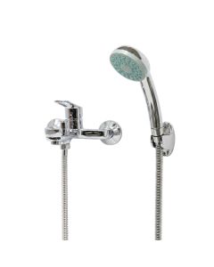 Rubinetë vaske + Set dushi, material bronzi, ngjyrë argjendi i kromuar