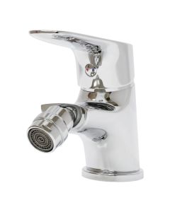 Bidet mixer, bronze material, silver color, chrome finish, pop up waste plug, 35 cm flexible hose