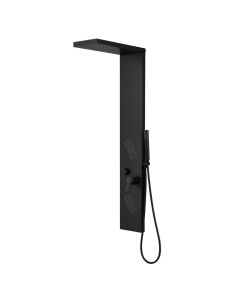 Shower panel, aluminum, with 3 functions, black, 20x4xH130 cm