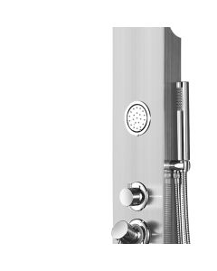 Shower panel, stainless steel, with 3 functions, silver, 20xH130 cm