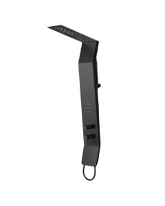 Shower panel, aluminum, with 3 functions, black, 22xH140 cm