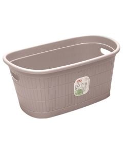 Laundry basket with handles, "DOMUS", plastic, grey, 58x38xH28 cm, 35 lt