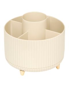 Organizer, ALBA, plastic, beige, Dia.14.5xH 12.5 cm
