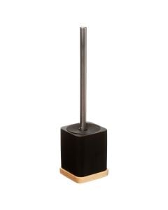 Toilet brush, NATUREO, polyresin/bamboo, black, 9x9xH35.5 cm