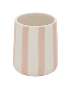 Toothbrush holder, STRIO, dolomite, white/pink, Dia.8.7xH10 cm